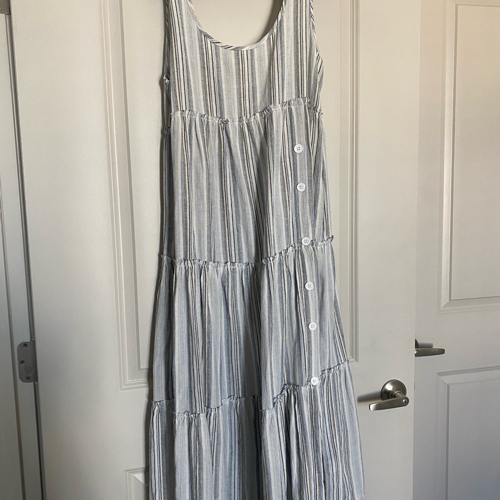 Striped Sleeveless Maxi Dress